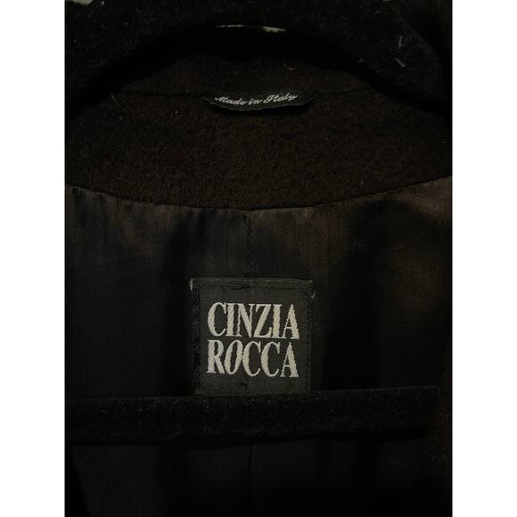 Cinzia Rocca Italian Wool & Angora Dark Chocolate Brown Over Coat - Picture 2 of 6
